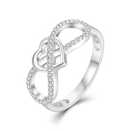 STARCHENIE Infinity Heart Ring for Women 925 Sterling Silver Love Knot Ring Promise Ring Size 10