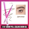 New Dual-Ended Eyebrow Pencil and Clear Gel, Waterproof Brow Pen