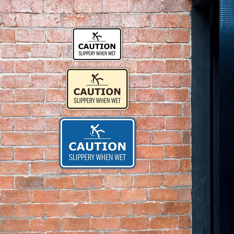Signs ByLITA Classic Framed Caution: Slippery When Wet Door or