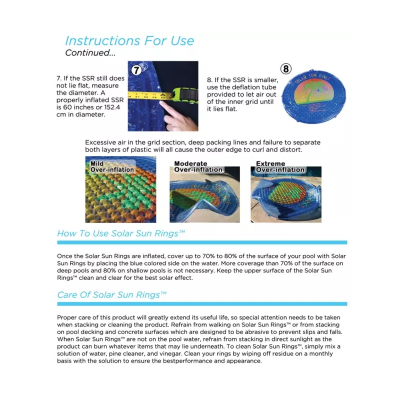 Solar Sun Rings SSRA-100 Swimming Pool Solar Mat w/ Water