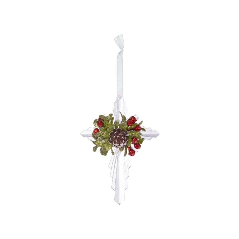 Ganz Kissing Krystals Mistletoe Krystal Cross Ornaments Set of 3