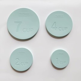 Yodecy Silicone Bowl Replacement Lids fit Pyrex Glass Bowls 1/2/4/7cup(7202/7200/7201/7402),fit Anchor Hocking Glass Bowls1/2/4/7cup(7202/7200/7201/7402),4 Pack Pastel Blue