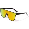 Mannheim Triangular Stud Flat Top Color Mirror Lens Shield Sunglasses