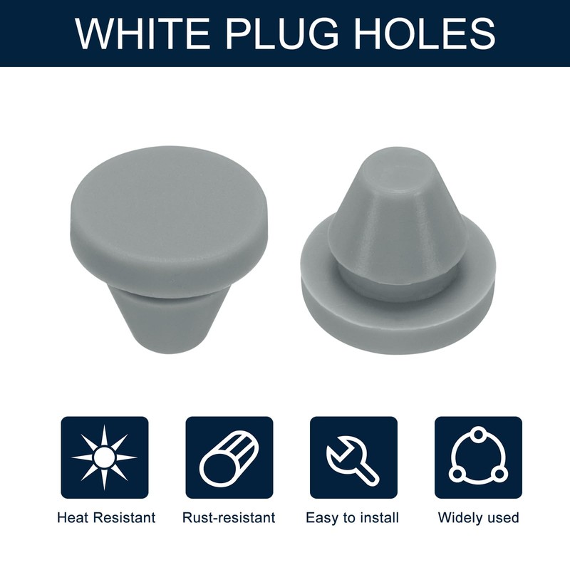 uxcell 10pcs Hole Plugs 3/8 Inch (8.8mm) Grey Silicone Waterproof