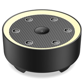 Schlaf-Soundmaschine mit Weißem Rauschen & 24 Beruhigenden Klängen für Babys und Erwachsene. Timer, Eingelassener Nachtlichtknopf, Dimmbares Licht, Steckdosenbetrieb, Kompaktes Design