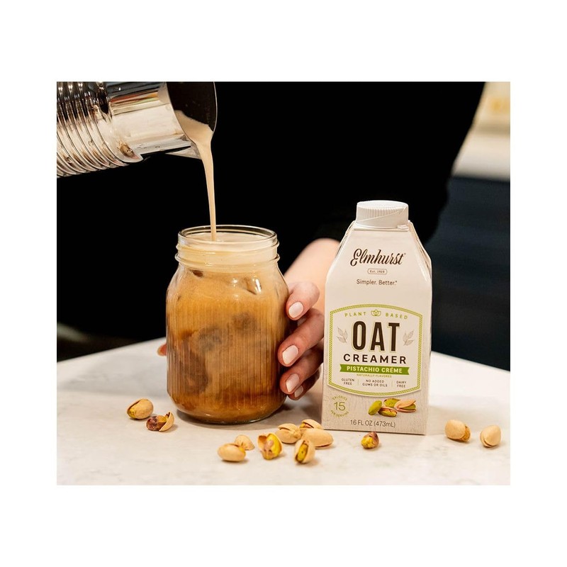 Elmhurst, Creamer Oat Pistachio, 16 Fl Oz