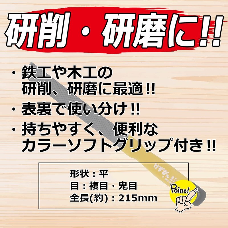 千吉 けずるくん 鉄工・木工兼用ヤスリ 平