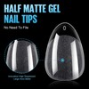 TOMICCA Short Almond Nail Tips, 192Pcs Half Matte Soft Gel