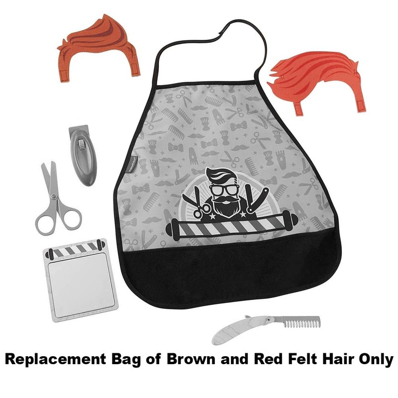 Fisher-Price Replacement Brown and Red Felt Hair Shave and Style