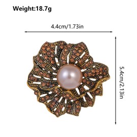 Brooches Womens Crystal Pearl Floral - Bouquet Corsage Brooch Suit Cardigan Scarf Tie Pin Wedding Bridal Jewelry Lapel Badge Pins for Women Accessory for Party UC3433