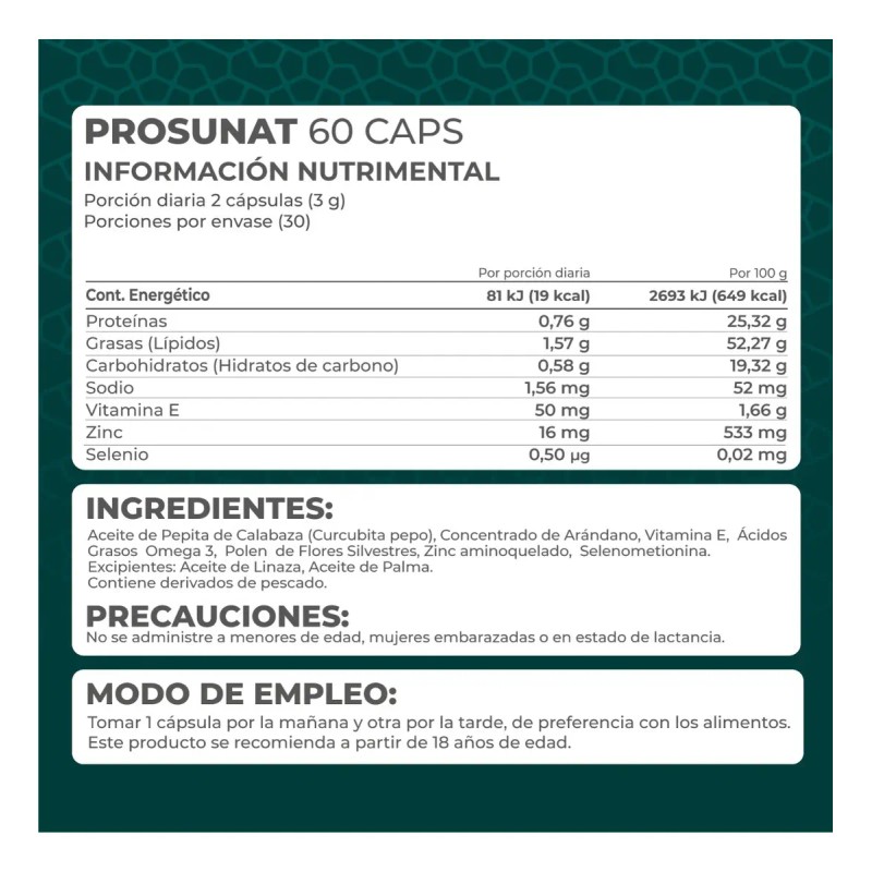 Pronat Suplemento Prosunat Cápsula Unidades 90g Natural