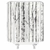 Birch Trees Shower Curtain Abstract Gray White Mottled Trunk Branches