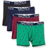 Nautica Men's 4 Pack Micro Boxer Briefs, Black/Peacoat/Tawny Port/Lobster Print,
