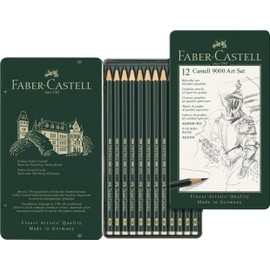 Faber-Castell 119065 – Pencil Castell 9000, Set of 12, Art Set, Contains 8B – 2H pencils, Basic assortment 8b - 2h