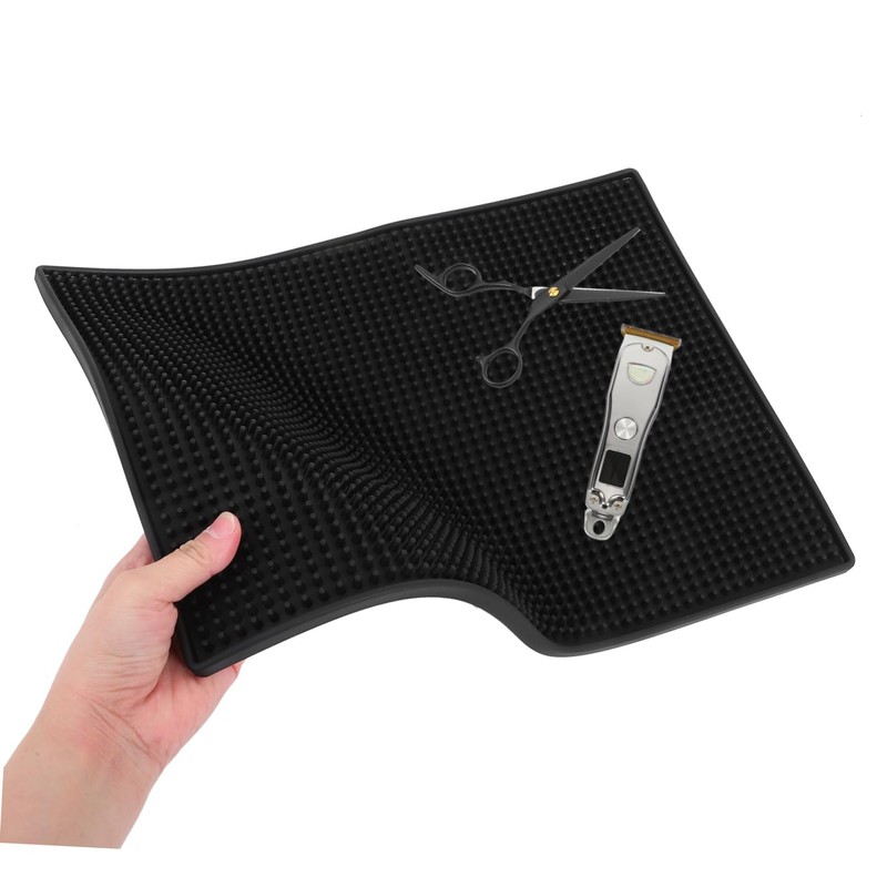 WOONEKY Clipper Anti-slip Mat Barber Tools Organizer Mat for Salon