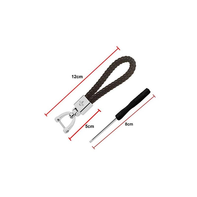 Skipper 8603 Braided Faux Leather Keyring in Many Colours and