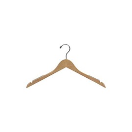 Natural Finish Petite Top Hanger with Notches and Rubber Strip Inserts Box of 25 by The Great American Hanger Company