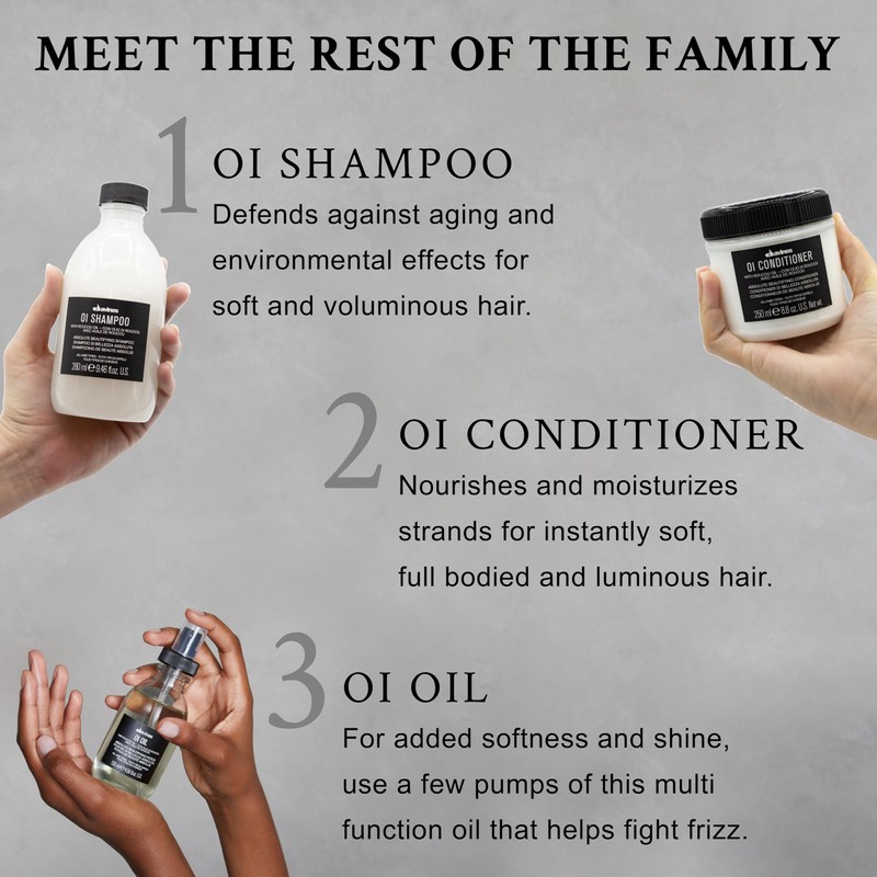 Davines OI Shampoo, Milky-Smooth Hydrating Cleanser for All Hair Types