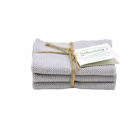 Solwang Cleaning Cloth Light Grey Knitted Grey Cotton Wipes Stainless Steel