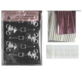 Mickey the Mouse Lolly Chocolate Candy Mold Mickey Mouse Lolly Chocolate Candy Mold Mickey Mouse chocolate mold With © Molding Instruction+set of 25 Lollipop Packaging Kit