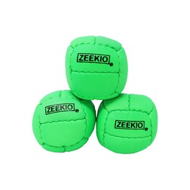 Zeekio Galaxy Juggling Balls - Premium 12 Panel Genuine Leather Balls - 130g - 67mm - Pack of 3 (Neon Green)
