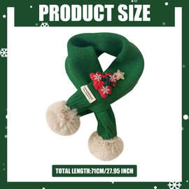 Kids Christmas Holiday Scarf Cute Christmas Tree Elk Scarf Knitted Soft Girls Boys Christmas Festival Gifts Scarf Neck Warmer Autumn Winter Scarf Red Scarf Christmas Party Giveaways for 1-10Y (Green)