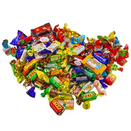 Sweet Candy Mix Gift Bag - Russian Candy Mix - Assortment Chocolate and Caramel Party Candy Mix of Multiple Confectioneries – Variety of Russian Candy by the Pound (1.8kg / 4 lbs)
