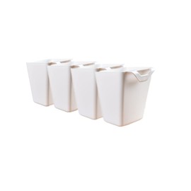 4 Pack Hanging Cup Holders,Trolley Basket Storage,Rolling Cart Accessorie,4.75x4"Storage Containers Hanging Buckets Hanging Bins,Plant Container,Make Up Pencil Holder,Hanging Kitchen Container(White)