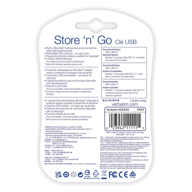 Verbatim 8GB Store 'n' Go USB Flash Drive - PC