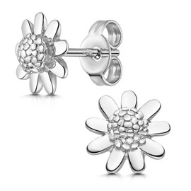 Silver Flower Stud Earring - 925 Sterling Silver Flower Earrings/Ladies Jewellery Box Jewellery Quality Earrings with Daisy Motif #SO-7