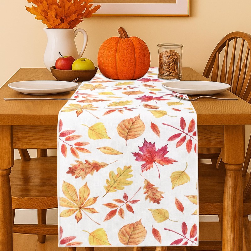 OWENIE Fall Table Runner for Kitchen Dining Table, Thanksgiving Autumn