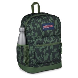 JanSport Cross Town Plus Backpack - Large Main Compartment, Side Water Bottle Pocket, 15-Inch Padded Laptop Sleeve - Camo Illusion