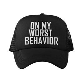 Guacamole On My Worst Behavior Hilarious Funny Adjustable Unisex Trucker Hat Mens Womens (US, Alpha, One Size, Standard, Black)