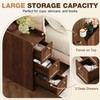 WINWY 7.87" Narrow Nightstand Set of 2, Fluted Slim Bedside