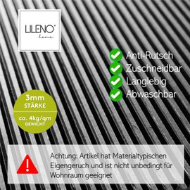LILENO HOME Grooved Rubber Mat Sold by the Metre 110 x 100 cm Rubber Runner Groove Mat (3 mm) as Workshop Floor NonSlip Mat Workbench Cushion and Floor Mat Rubber Mat for Basement Trailer Garage