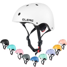 Glerc Kids Bike Scooter Helmet for 3 4 5 6 7 8 Years Old Boys Girls, Adjustable and Multi-Sport, S, White
