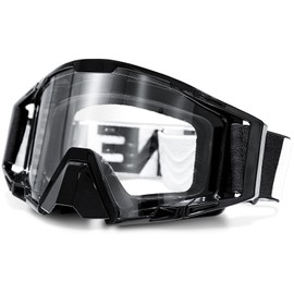 NENKI Motocross Goggles with Nose Protection, Motorcycle Goggles for Glasses Wearers, UV Protection Cross Goggles for Women Men, MX MTB Glasses, Windproof/Anti-Fog