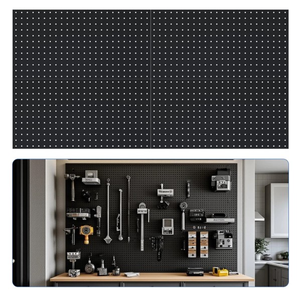 Lknnxs 4Pack Peg Board 24" x 12", Metal Pegboard for