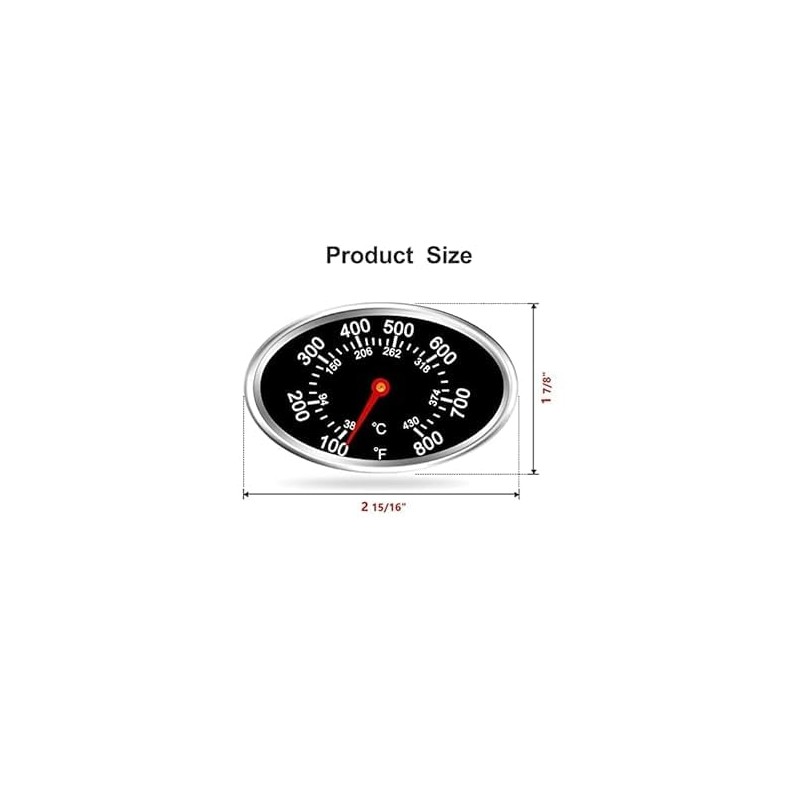 Grill Lid Thermometer Heat Indicator Replacement for 720-0697, 720-0737, BBQ