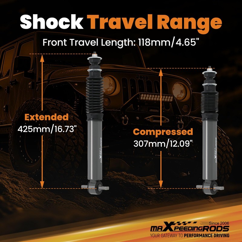 maXpeedingrods 2-5” Front Lowering Shock for Chevy Silverado/GMC Sierra 1500