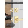 goldenwarm Gold Door Handle with Deadbolt, Square Contemporary Brushed Gold