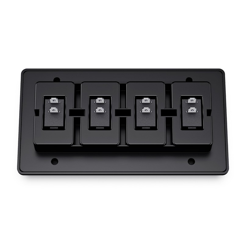 Leisure LED Modern Quadruple SPST On-Off Switch with Bezel, 12-Volt,