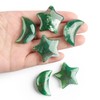 SMQ Moss Agate Moon Star Shaped Worry Stone Healing Crystal