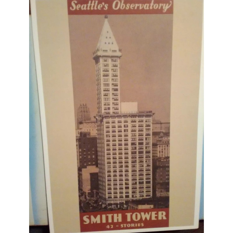 SEATTLE WA aerial view VINTAGE POST CARD SMITH TOWER SEATTLE