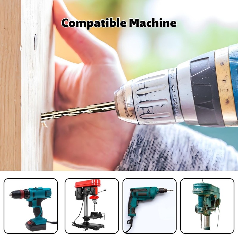 6-Piece Sawtooth Drill Bit 4/5/6/8/10/12 mm Drill Bit with 4