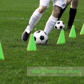 Cocoarm Pack of 10 Football Marking Cones Traffic Cones Marking Cones Training Aids Multifunctional Cones for Children, Football Sports, Equestrian Sports, Home Fitness and (Green)