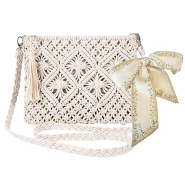 DKDDSSS Umhängetasche Damen Klein, Kleine Umhängetasche aus Baumwolle für Damen, Crossbody Strand Tasche, mit Quaste, für Damen Mädchen