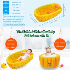 Relaxing Baby | Inflatable Baby Bathtub,Newborn Bathtub Seat for Infant,Non-Slip Baby Pool for Sitting up,Foldable Toddler Tub Shower,Portable Travel Bath for Kids 0-6 Year