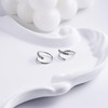 Sterling Silver Double Hoop Earrings for Single Piercing - Silver