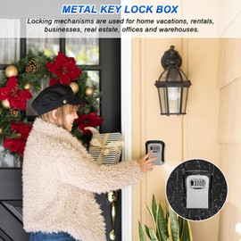 WAYAMY Caja Fuerte De Almacenamiento De Llaves Montada En La Pared, Caja de Almacenamiento de Llaves, Llaves Caja Fuerte con Código de 4 Dígitos, Adecuado para el Hogar, Fábrica, Gimnasio, Tienda